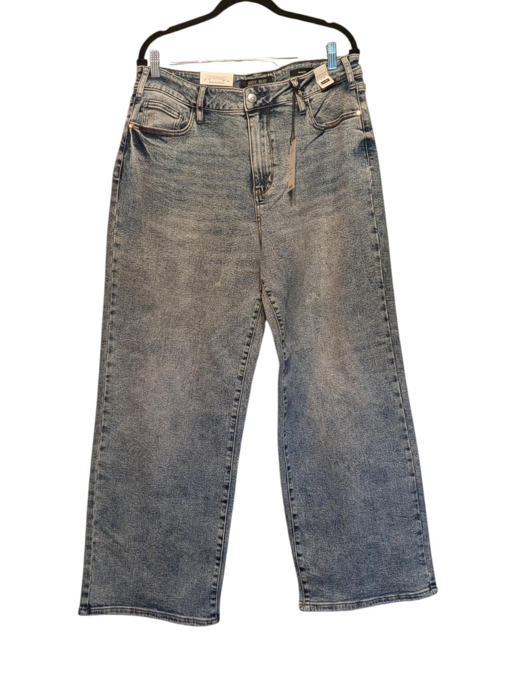 Judy Blue Women's Wide-Leg Washed Blue Jeans